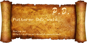 Putterer Dévald névjegykártya